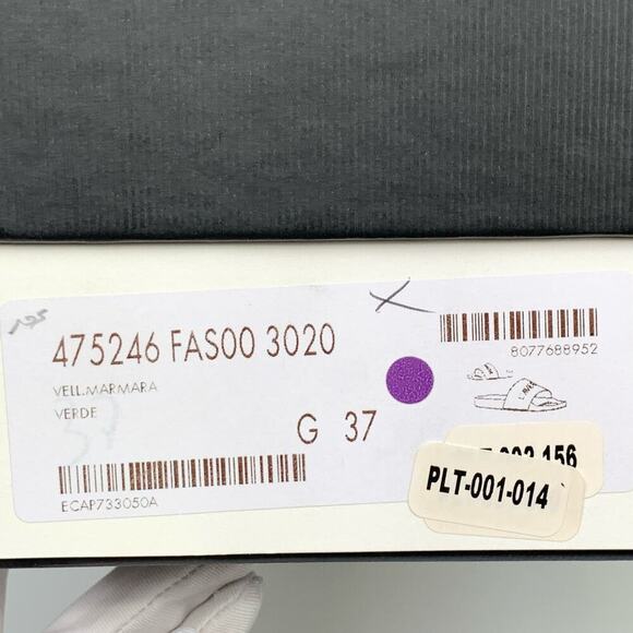 NIB Gucci Pursuit Embroidered Velvet Pool Slide Sandal, Black In Green Size 37 - Picture 13 of 14